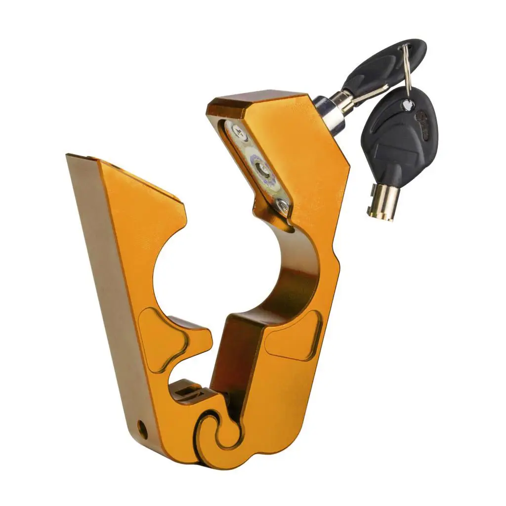 

Golden CNC Aluminum Handle Grip Security Locks Handlebar Brake Lever Lock for Scooters ATV Motorcycles Dirt Street Bikes