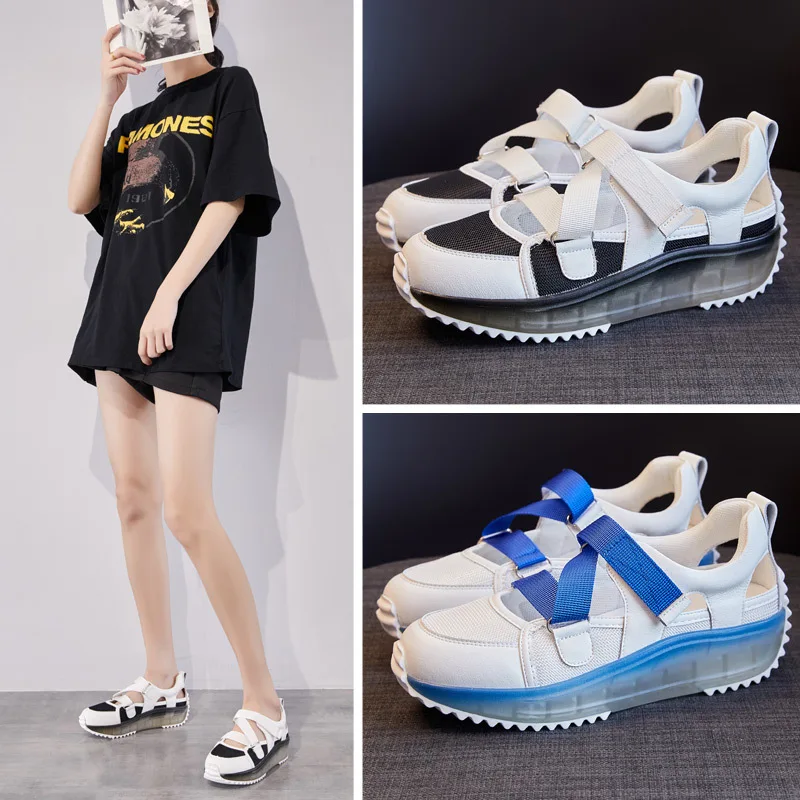 

Женские сандалии на толстой подошве, Мягкие сетчатые кроссовки, 5 см, A3512, лето 2021