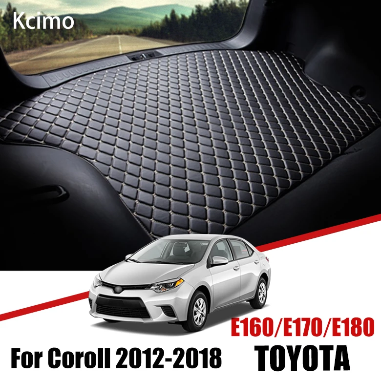 

Leather Car Trunk Mat For Toyota Corolla 2012-2018 Trunk Boot Mat E160 E170 E180 Cargo Liners Tray Slip Rear Liner Pad Axio