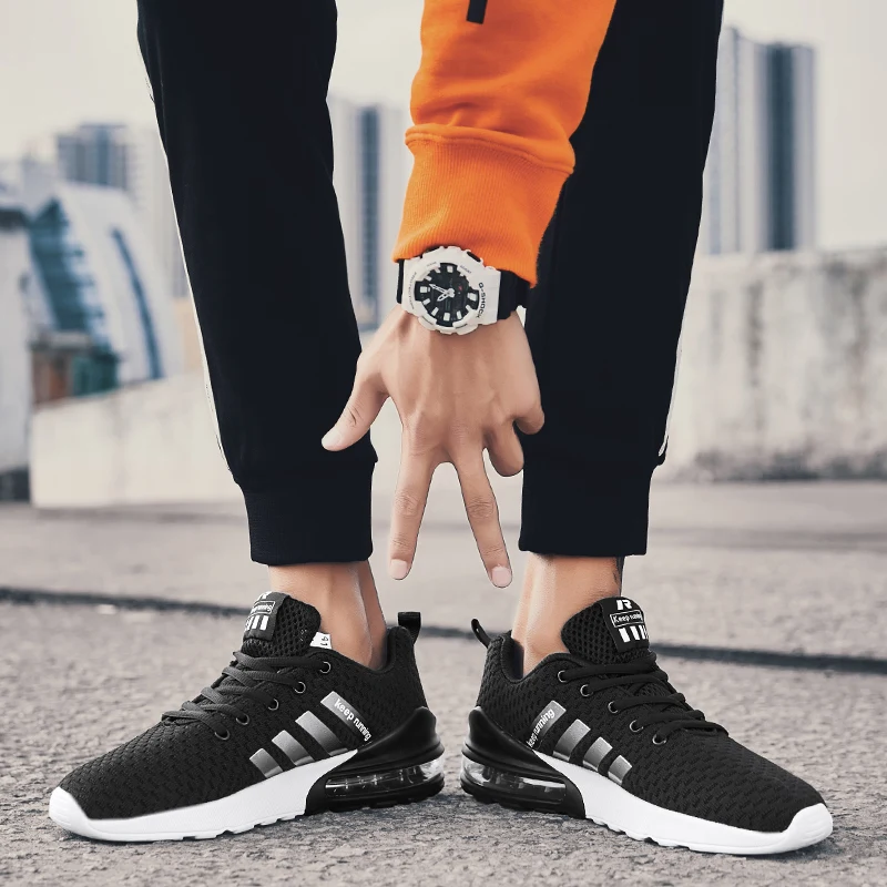 

Fashion Men's Running Shoes Breathable Outdoor Sneakers Air Cushion Damping Non Slip Walking Jogging Fitness Sport Footwear