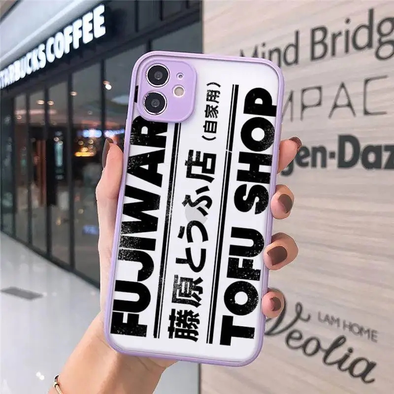 

Initial D car luxury Phone Cases shell matte transparent For iphone 7 8 11 12 plus mini x xs xr pro max cover