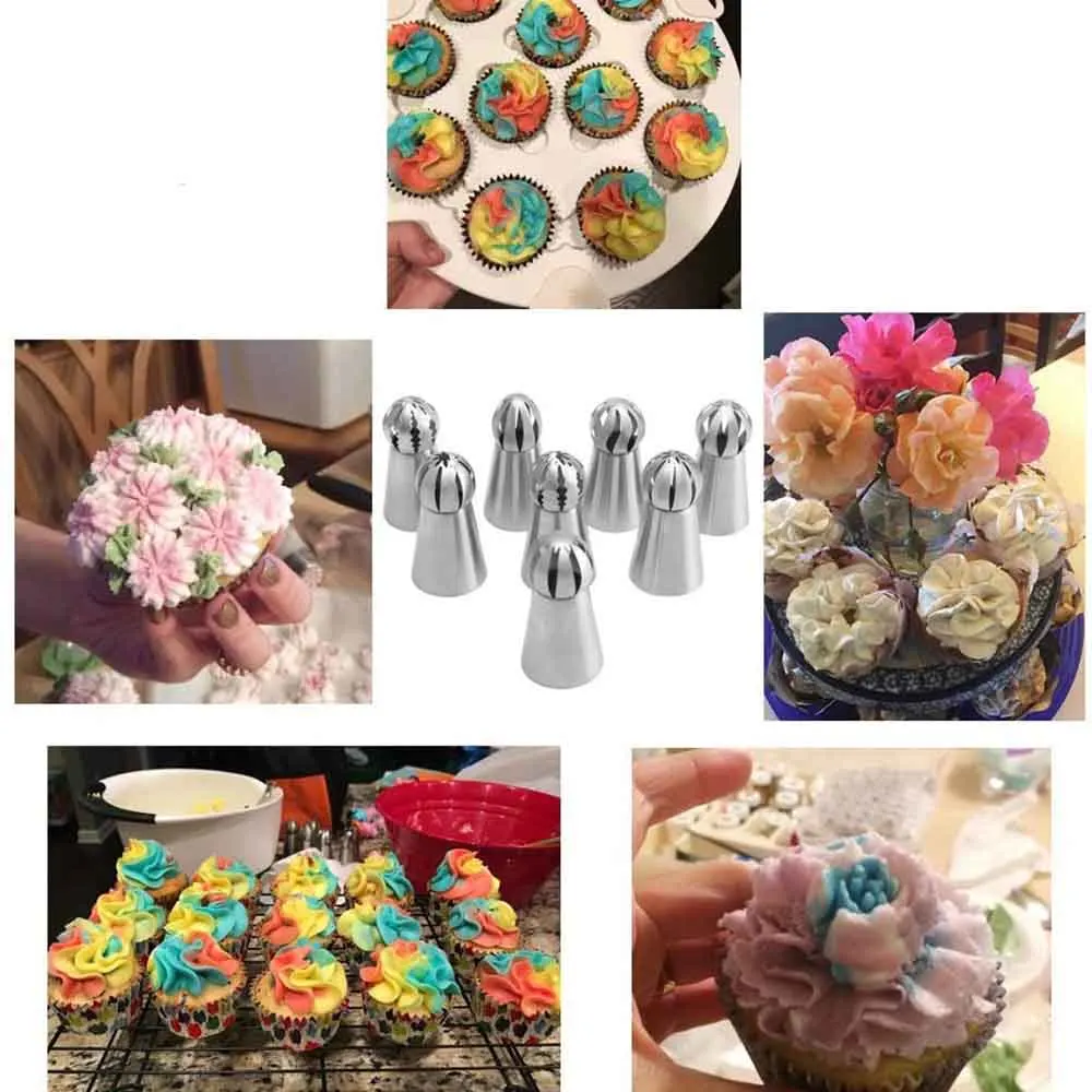 8 шт нержавеющая сталь торт спринклер серебряная трубка украшение сопла выпечки