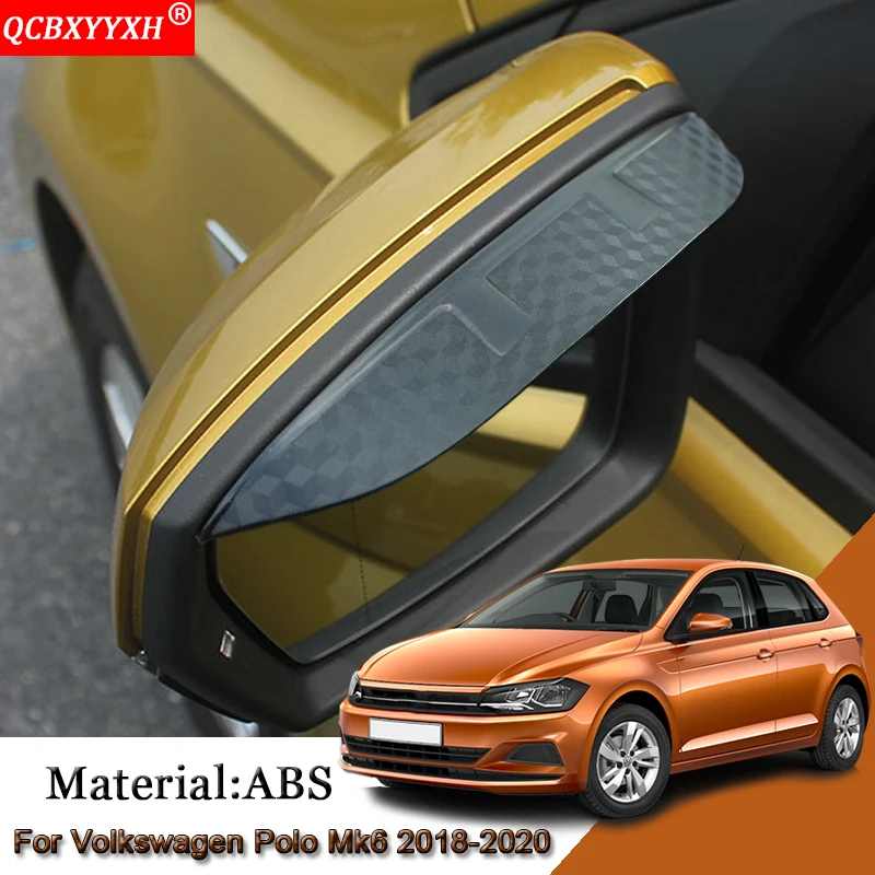 ABS зеркало заднего вида для автомобиля защита от дождя наклейка подходит Volkswagen Polo