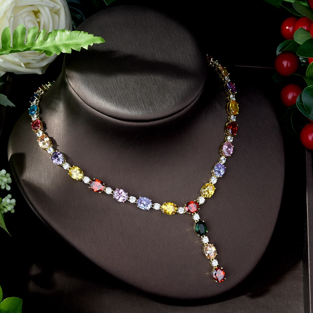 HIBRIDE parrure bijoux femme mariage AAA кубический цирконий для невесты набор украшений для женщин Подарочные серьги и кулон наборы N-1081