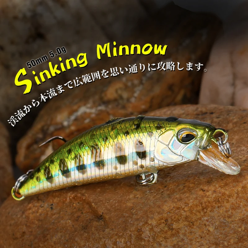 TSURINOYA DW63 тонущие приманки Minnow Набор 50 мм 5g 4 шт Мини гольян жесткая рыболовная