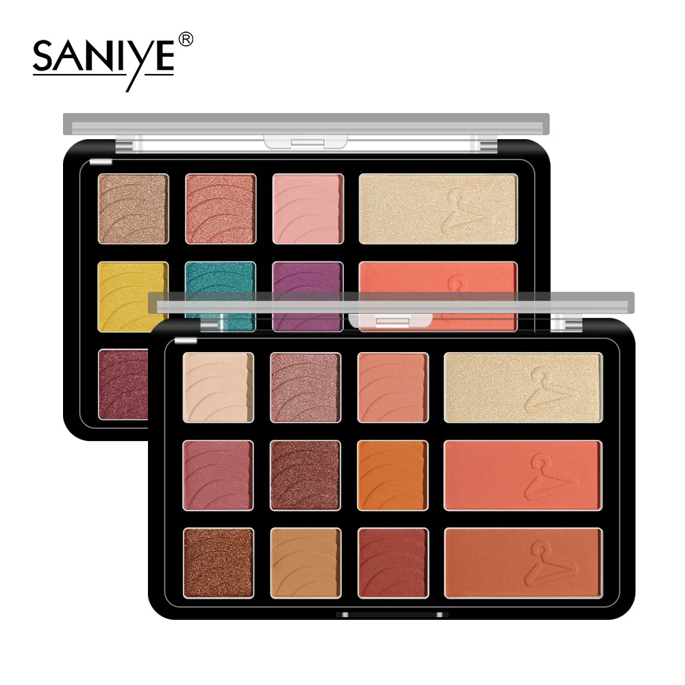 SANIYE Nudes, палитра для макияжа глаз, 12 цветов, матовые тени для век, палитра, блеск, пудра, тени для век, розовый, оранжевый, палета, De Sombra, E1236