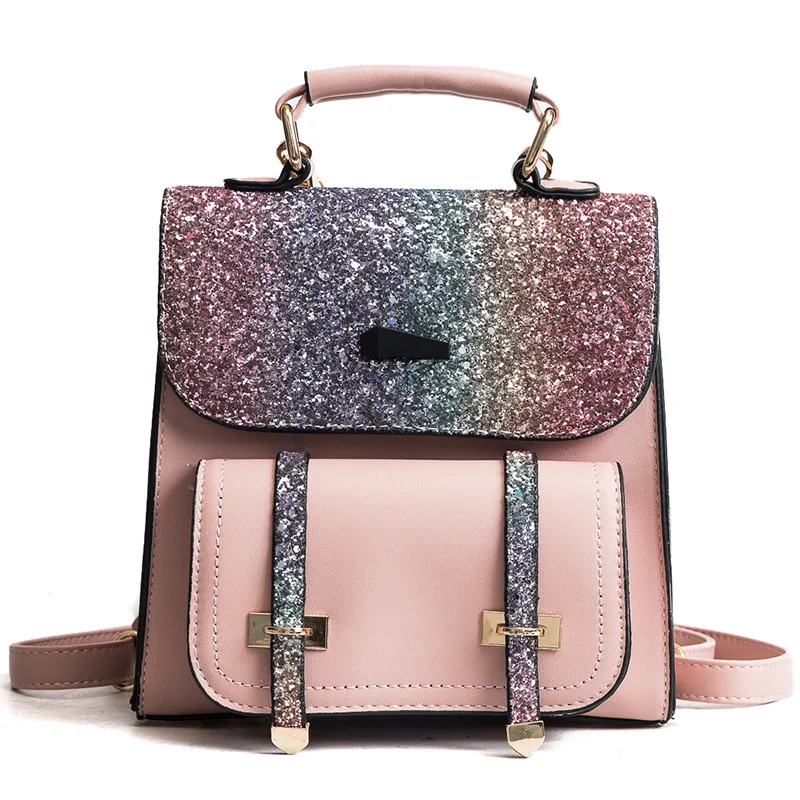 

Backpack women's 2019 new fashion Student Backpack Korean Sequin travel schoolbag trendy shoulder bag crossbody bags for women