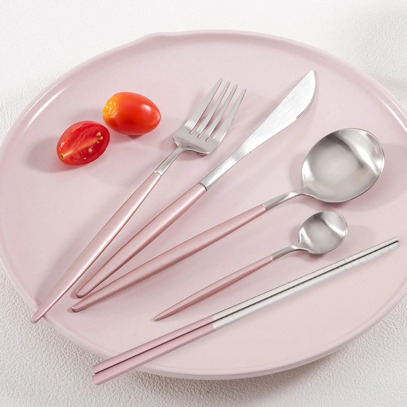 Набор посуды из нержавеющей стали 304 стейк нож вилка суповый ковш десертная