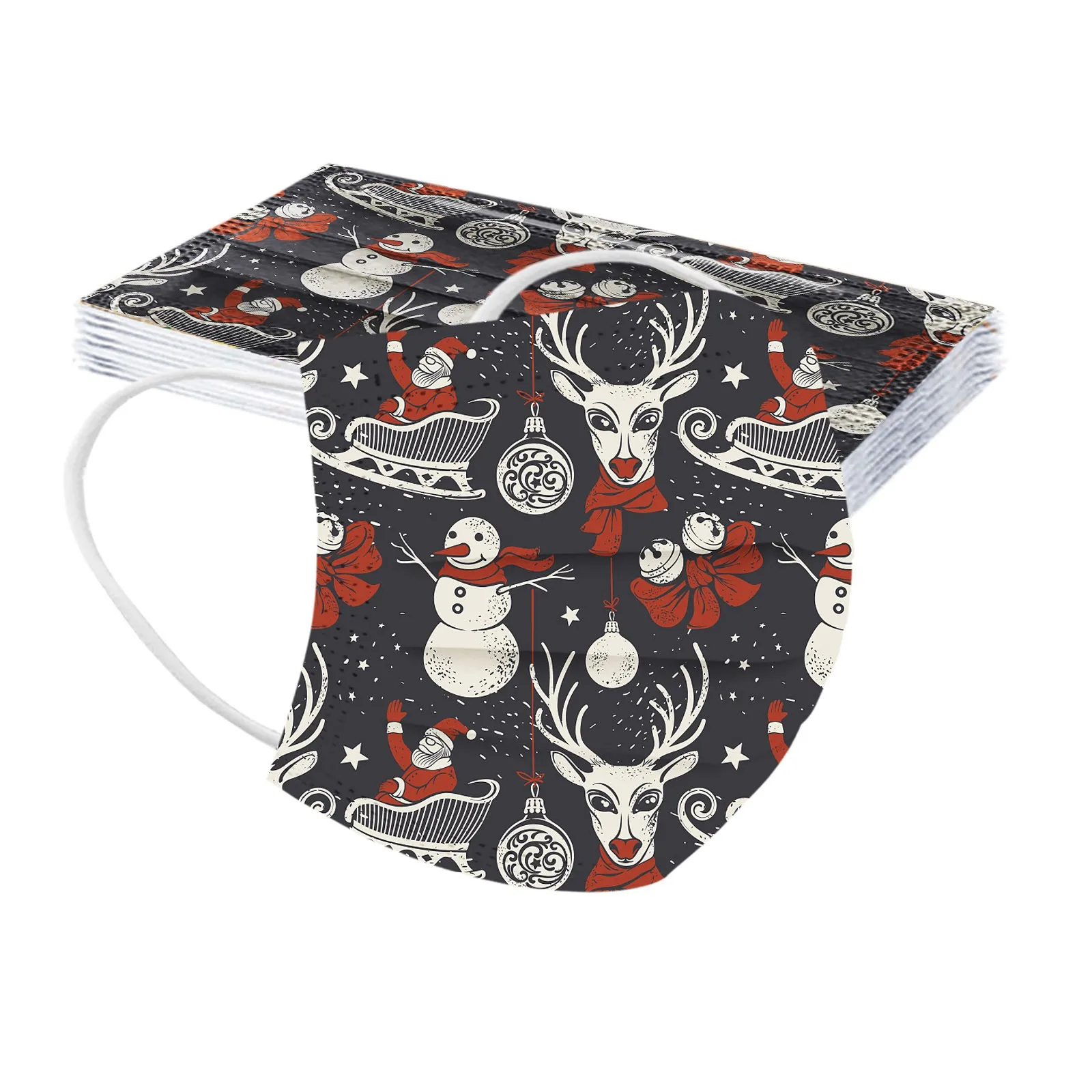 10 шт. одноразовые рождественские маски для лица | Тематическая одежда и униформа