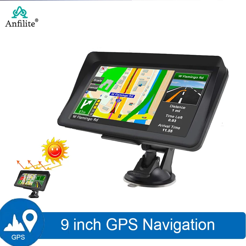 9 дюймовый автомобильный gps навигатор Anfilite с активным экраном GPS навигацией Fm