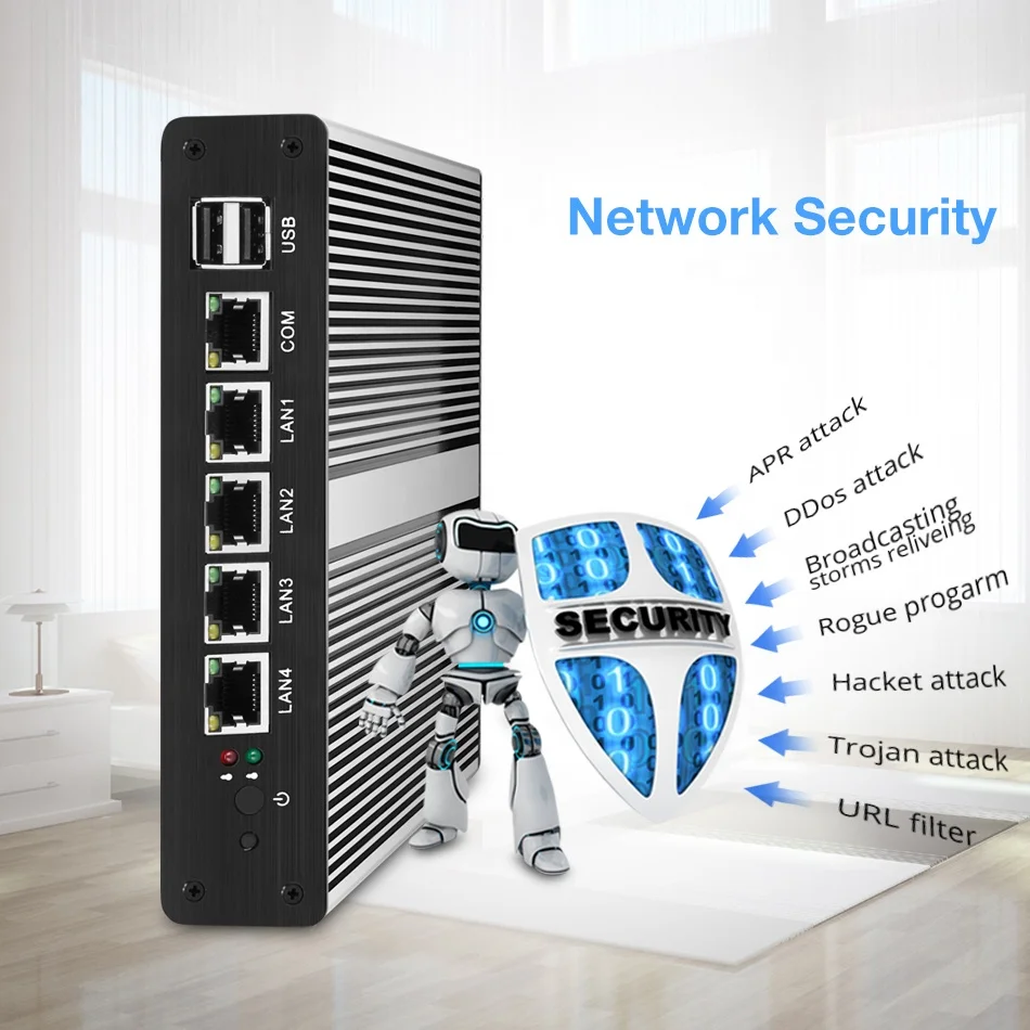 Маленький Intel Celeron 1037U 6*1000 Мбит/с гигабитный Ethernet мягкий маршрутизатор RJ45 панель VGA