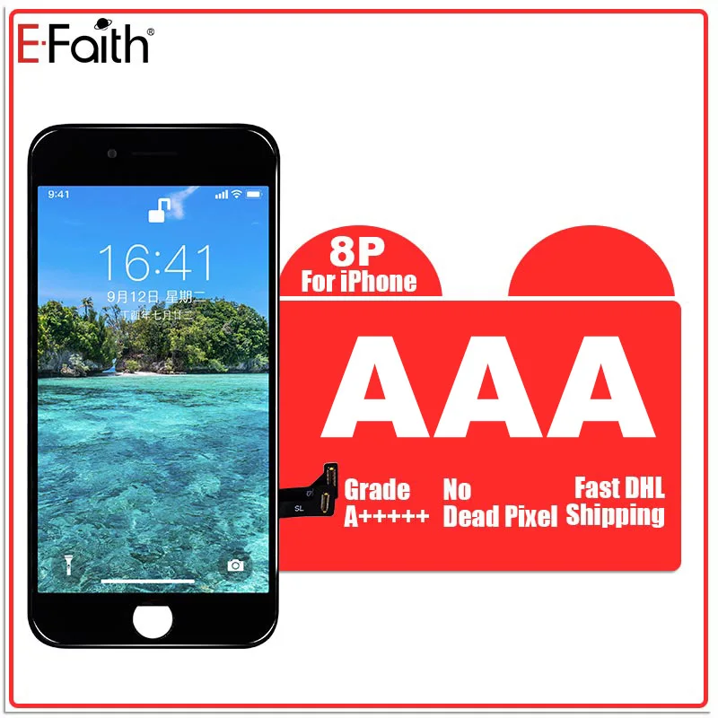 8P Black AAA Фабрика EFaith 20 шт./лот 5,5 дюймов ЖК-дисплей для iPhone 6SP 7P 8P Plus ЖК-дисплей 3D сенсорный экран дигитайзер замена DHL - Цвет: 8P Black AAA
