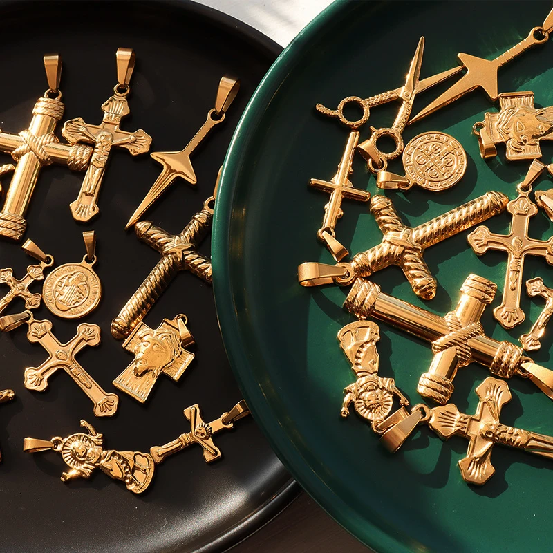 

Amaiyllis 18K золото изысканные животные крест ножницы коллекция Подвески Подвеска DIY ожерелье кулон ювелирные изделия для женщин подарок