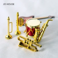jo house dollhouse miniature musical instrument drum trumpet saxophone mini simulation model ornament