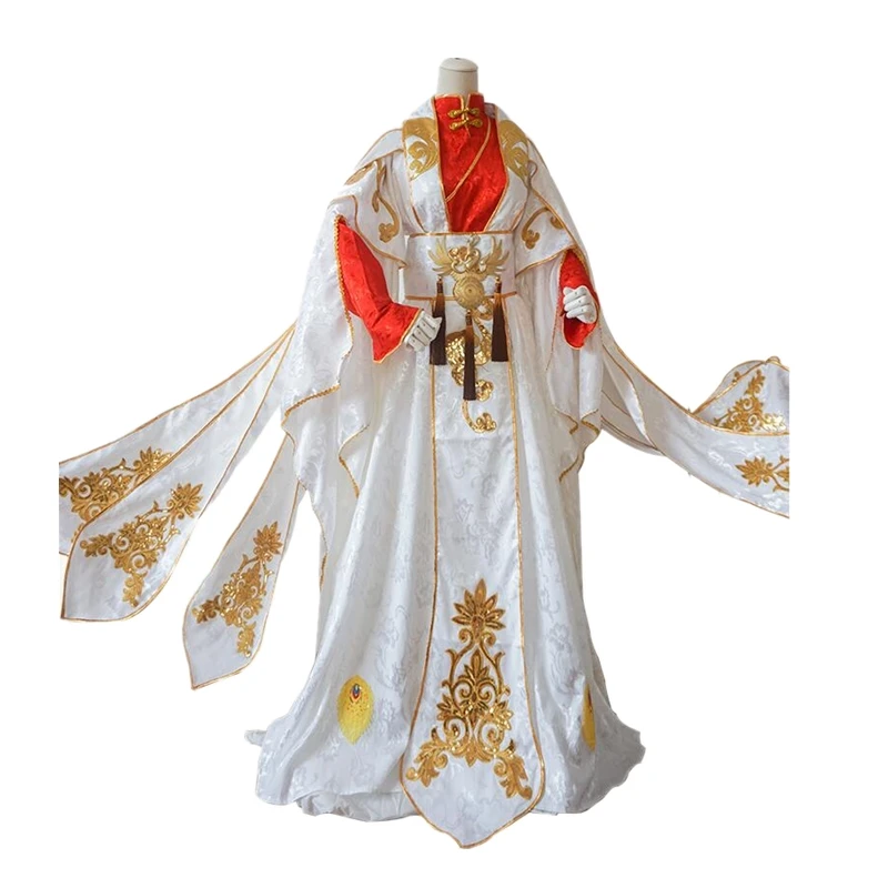 Длинный комплект одежды для косплея Xie Lian Tian Guan Ci Fu костюмы Yue Shen Платиновый Павлин