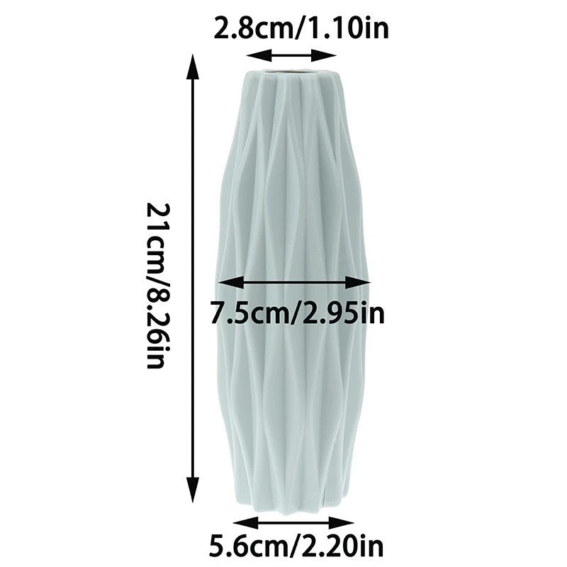 

Flower Vase White Imitation Ceramic Flower Pot Decoration Home Plastic Vase