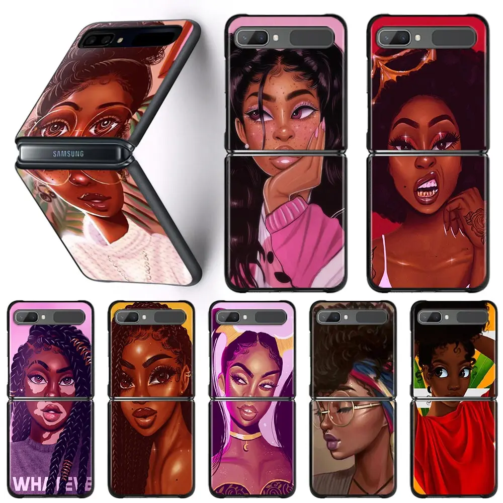 

Black Phone Case For Samsung Galaxy Z Flip3 5G Z Flip Hard PC Cover Smartphone Capa Fashion Girl Black Wome Boy
