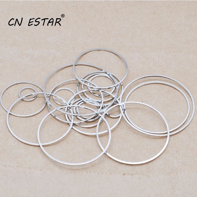 50 шт./лот геометрические аксессуары круглой формы из родиевого цвета сделай сам