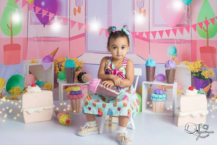 

Mehofond Photography Background CIce Cream Shop Balloon Flower Baby Shower Birthday Party Backdrop Photophone Photo Studio