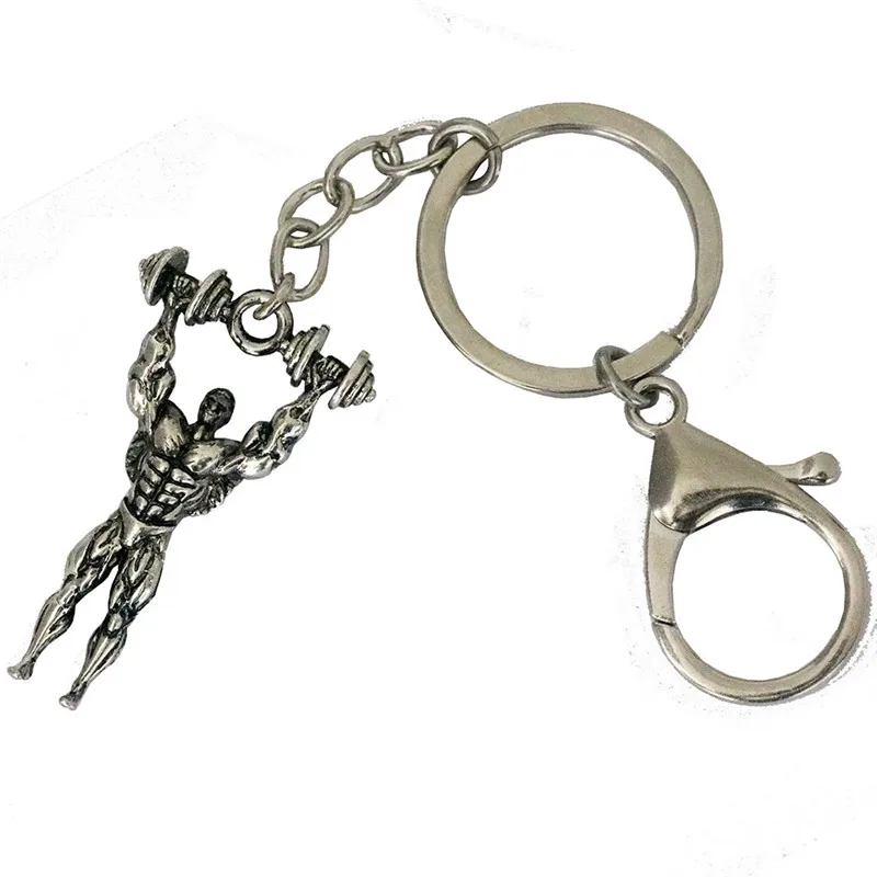 Гантели мышцы человек брелок Тяжелая Атлетика Фитнес брелки для автомобиля