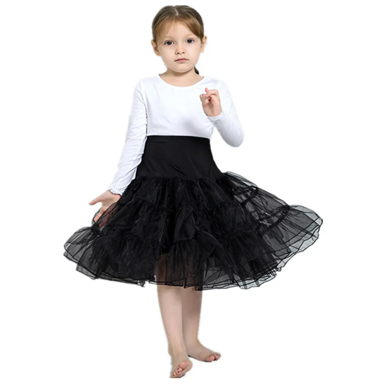Hot sale children small 3 layer tulle skirt soft girl tutu skirt fluffy crystal yarn cute princess party pleated skirt petticoat