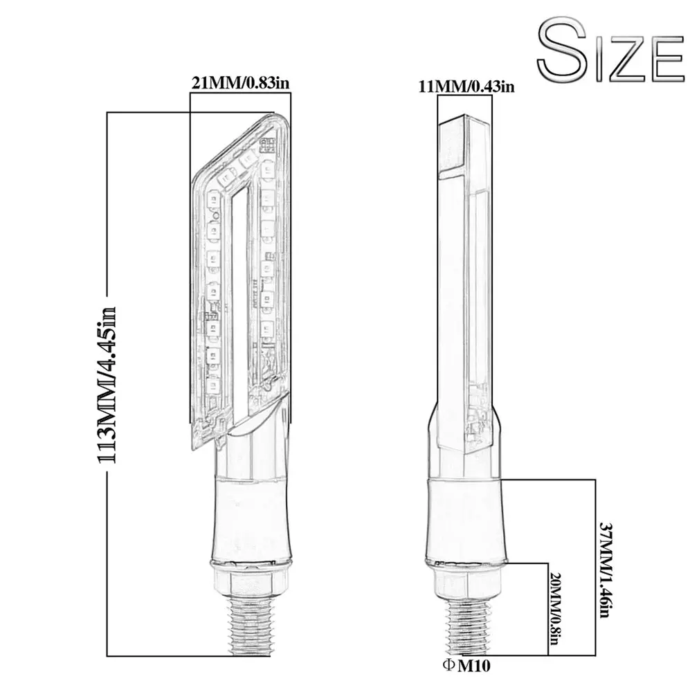 

2 Flasher Motorcycle LED Turn Signal Lights For Cruiser Honda Kawasaki BMW Yamaha Motorcycle Blinker Front Rear 2PCS Signal Lamp