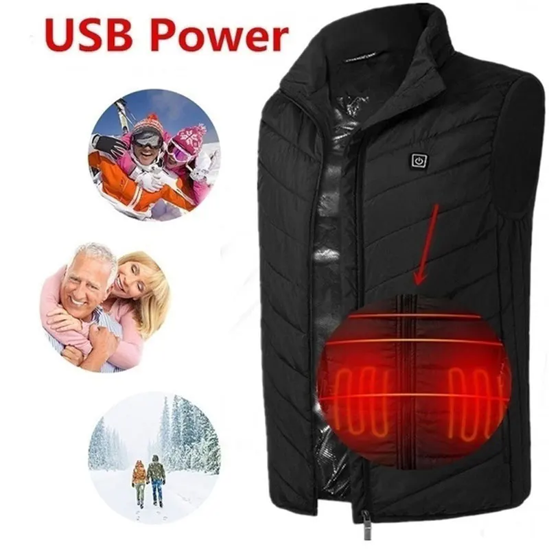 2019 уличный мужской жилет с электрическим подогревом USB нагревательный зимняя