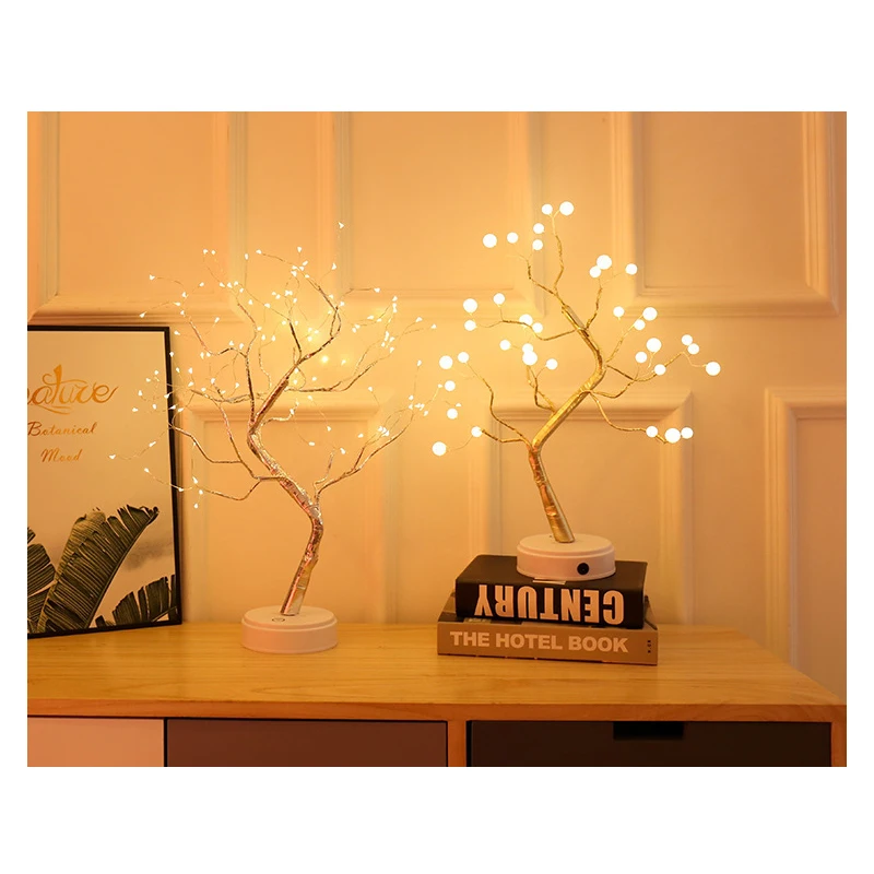 

Night Light LED Pearl Tree(36 LEDs)/Fire Tree Silver Flower(108LEDs)Decorative Ambient Light;Cute Shape Warm Light Touch Lamp