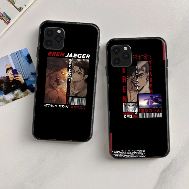 

Attack on Titan Anime Phone Case for iPhone 11 Pro Max 12 13 Pro Max Mini SE 2020 XS Max XR 6 6S 7 8 Plus Carcasa Funda
