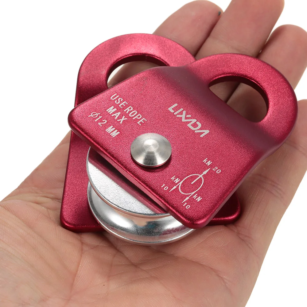 Lixada 20kN подшипника мобильный Micro Max Веревка Шкив 1/2in для такелаж лесовода
