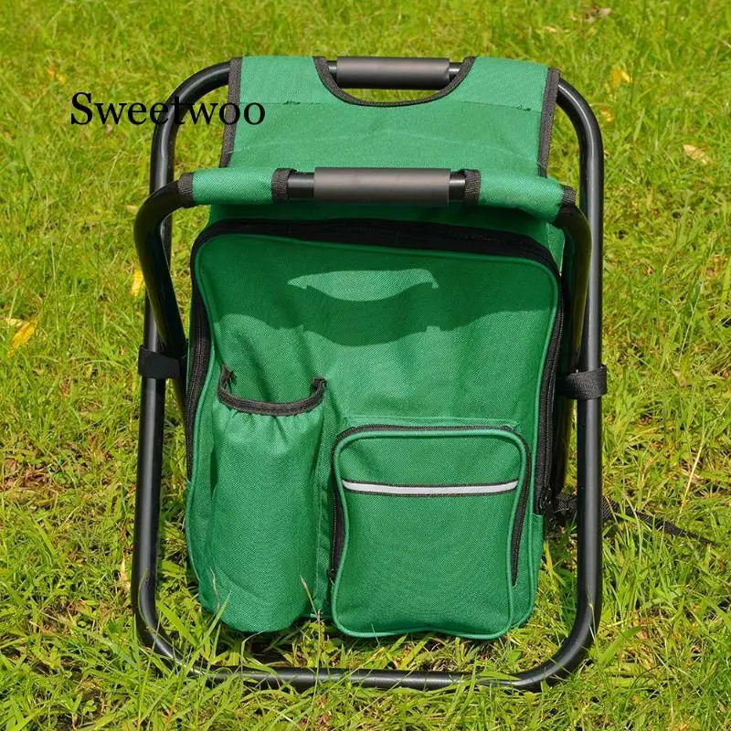outdoor folding chair camping fishing chair stool backpack with cooler insulated portable picnic bag hiking seat table bags free global shipping