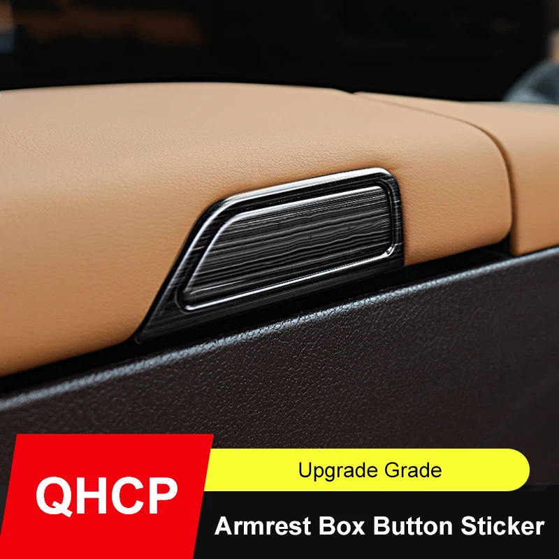 

QHCP Car Armrest Box Button Cover Frame Stickers Stainless Steel 4Pcs/Set For Lexus ES200 260 250 300H 2018 2019 2020 Accessory