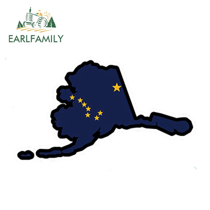 EARLFAMILY 13 см x 7 стайлинга автомобилей флаг Аляски карта Форма печатные виниловые