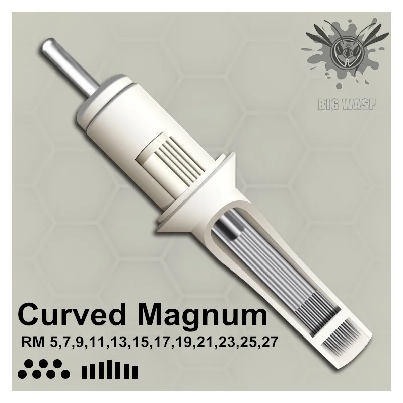 BIGWASP Стандартный патроны иглы татуировки изогнутый закруглённый Magnum 5/7/9/11/13/15/17/19/21/23/25/27RM питания