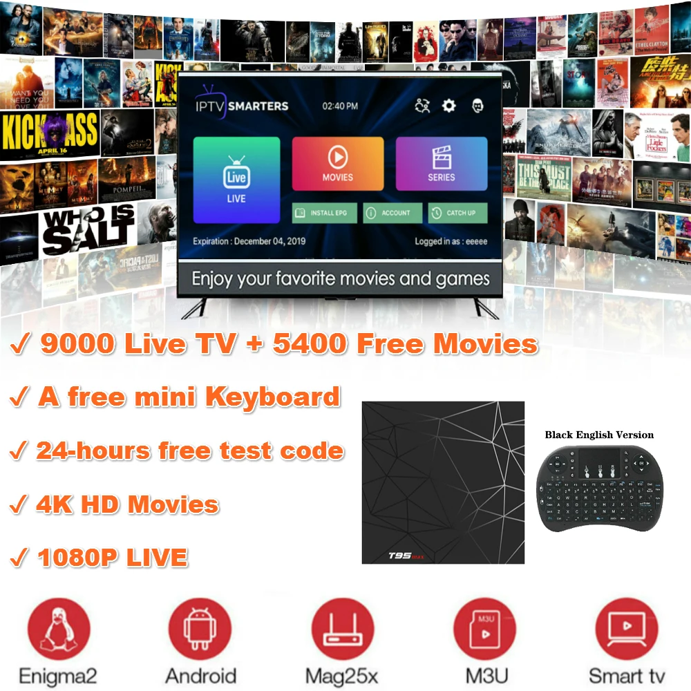 T tv BOX T95 MAX Android 9 0 Smart Allwinner H6 четырехъядерный процессор 2 ГБ/16 ГБ 4 ГБ/64 Гб 6K HDR ГГц WiFi