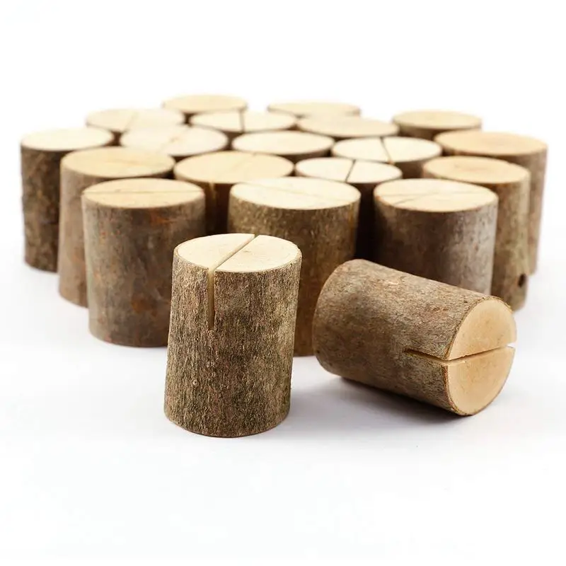 New Rustic Real Wood Base Wedding Table Name Number Holder Party Decoration Card Holders Picture Memo Clip Note Photo Holde | Дом и сад