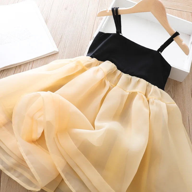 

Летнее милое платье принцессы для девочек, без рукавов, на шпильках, пушистое официальное платье, невероятно сказочное платье из пряжи, высокое качество