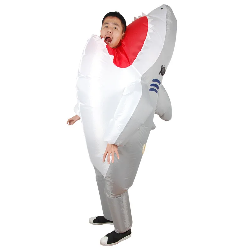 

Scary Shark Inflatable Costumes Halloween Cosplay Costume Adult Kids Carnival Party Role Play Mascot Disfraz Sharks Jumpsuit