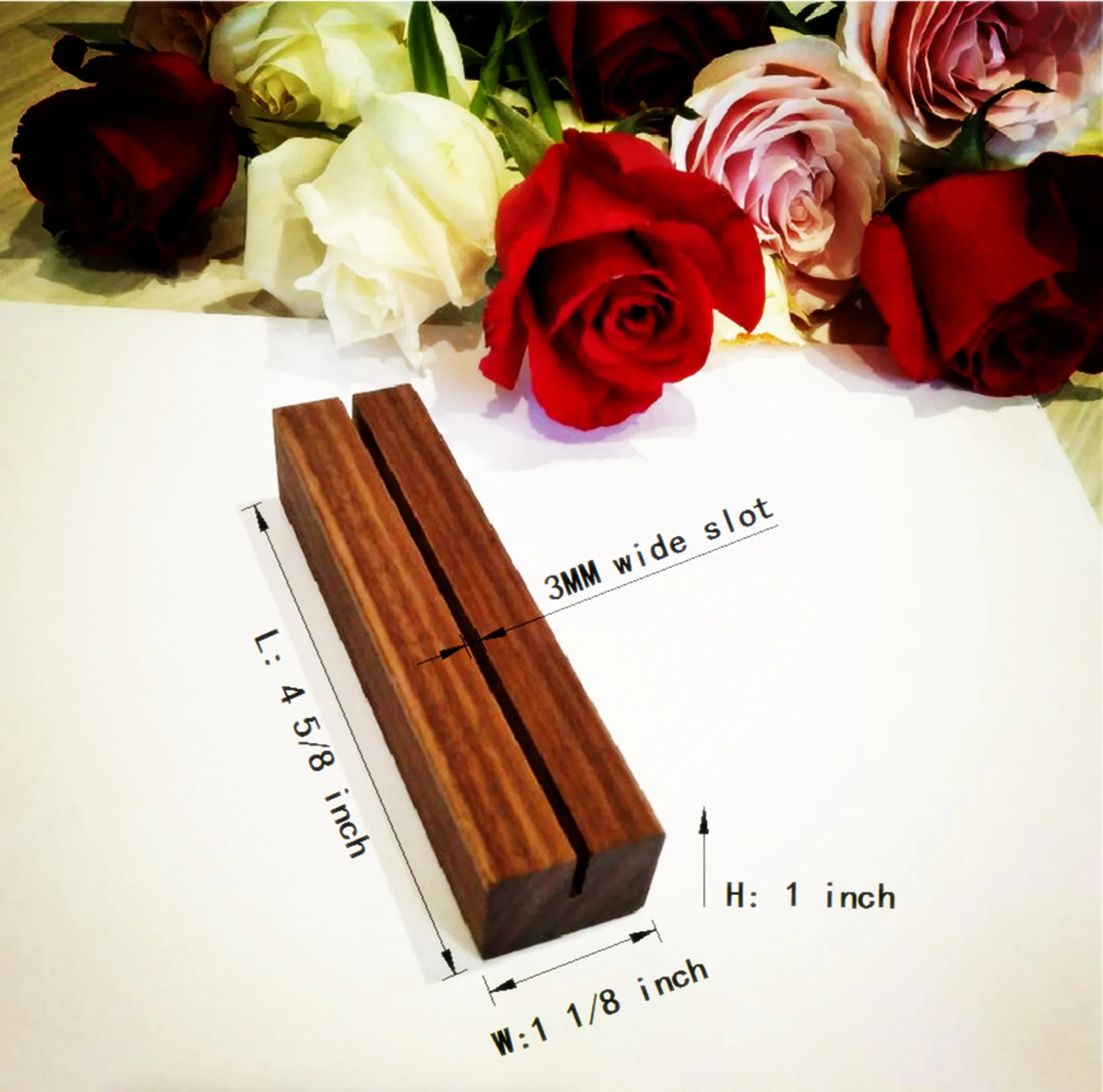 2PCS Walnut Wood Stand,Retail Signage Holder,Place Card, Business Card Holder,Rustic Acrylic Sign Holders