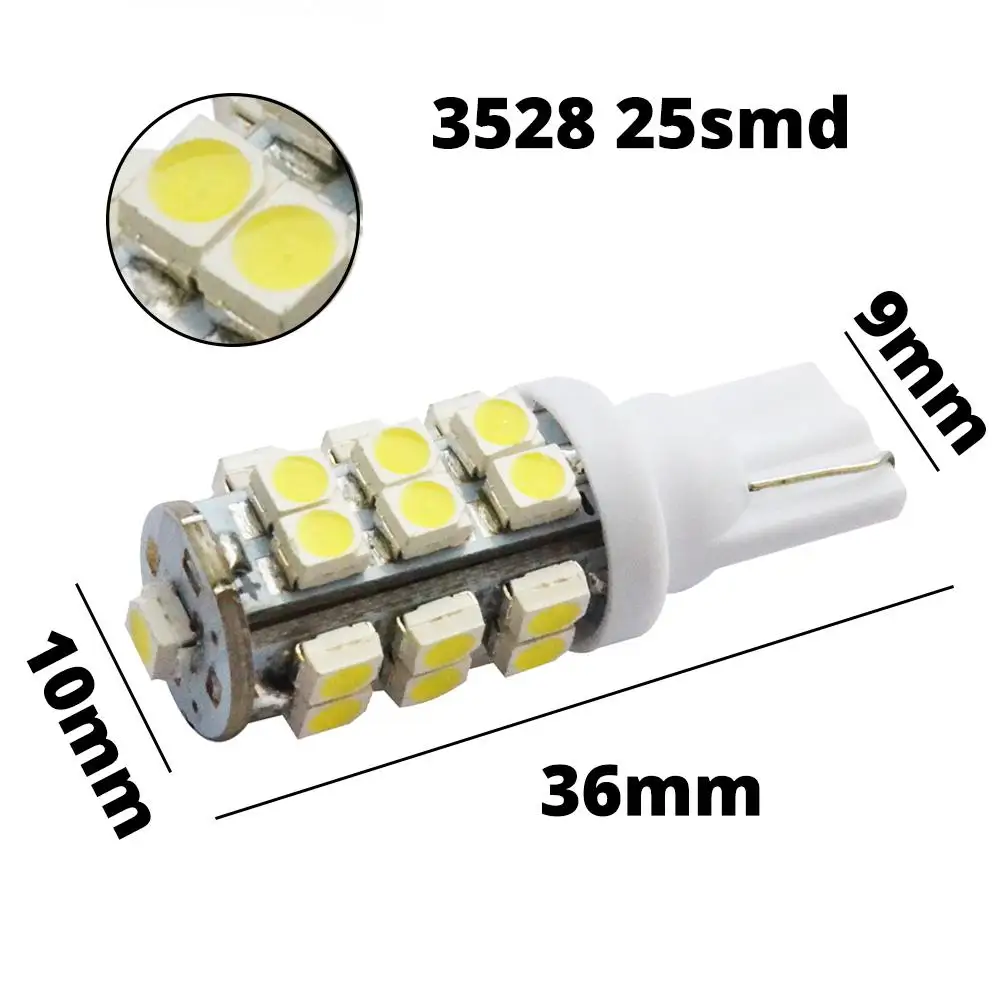 1 шт. Автомобильный светодиодный T10 W5W 1210 3528 автомобиля Купол Чтение 25SMD s Белый