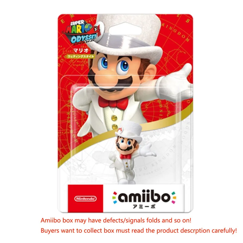 Odyssey Mario Фигурка Amiibo из серии Super Mario Luigi Peach Yoshi Bowser Donkey Kong для wii U - Цвет: Odyssey Mario