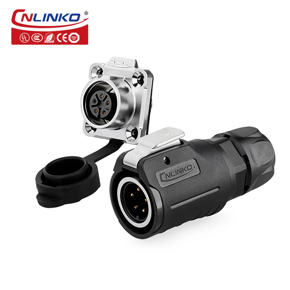 

Промышленный Электрический кабельный разъем, 5-контактные разъемы, квадратного типа, пластиковые с металлическими водонепроницаемыми разъ...