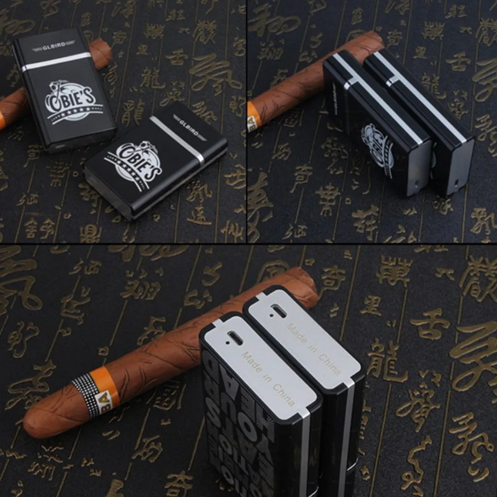 Портативный ветрозащитный Беспламенного двустворчатый шкаф Зажигалка мощный