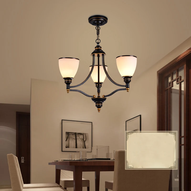 Vintage loft European Style Oil Rubbed Bronze 3-Light 5-light 6 light 8 Chandelier Glass Shades Metal Lamp | Лампы и освещение