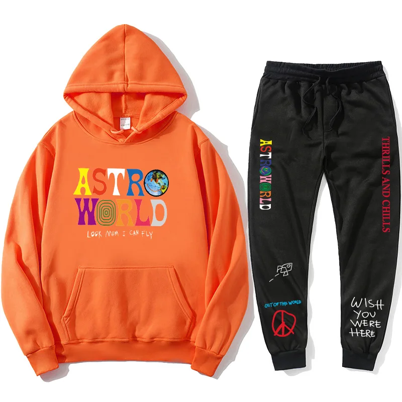 

Hooded top and pants autumn street Astroworld THRILLS AND pullover young men and women fashion hip-hop print