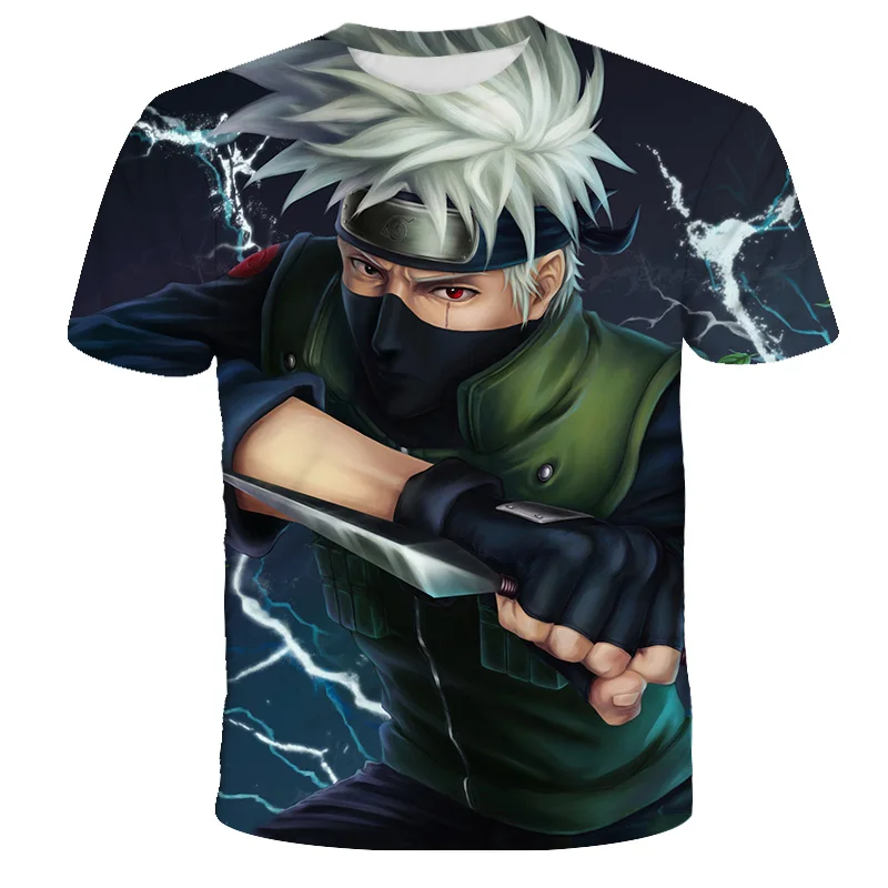 

Kakashi T Shirt Anime Summer Boy 3d T-shirts Cartoon Kids Clothes Cool Digital Patterns Fashion Oversized O-neck Tops