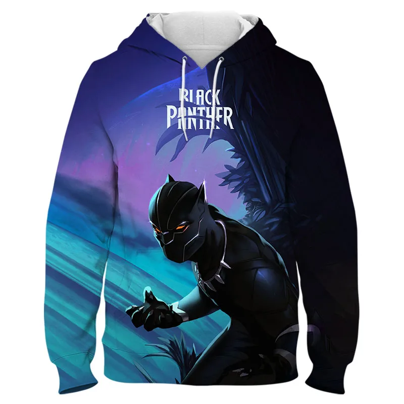 Толстовка с капюшоном для мужчин и женщин Модный свитшот 3D-принтом черной