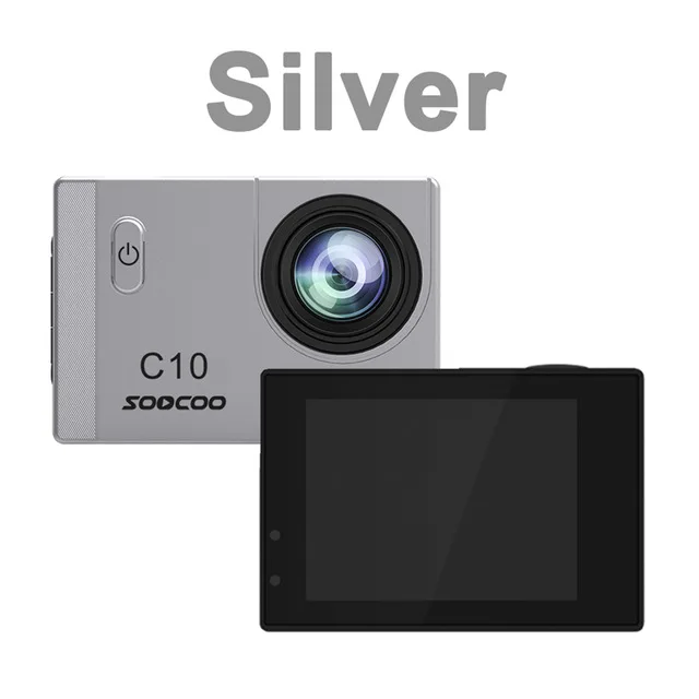 Серый SOOCOO C10 Full-HD спортивная Экшн-камера с Wifi камерой 1080p 12MP 170 широкоугольный объектив Водонепроницаемая камера - Цвет: Серый