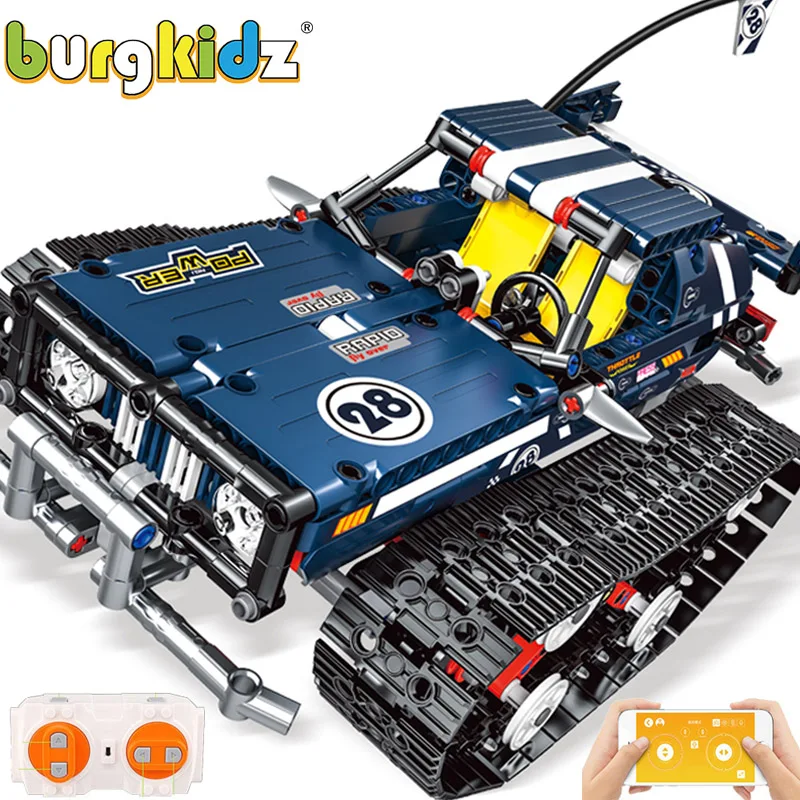 

High-tech MOC Electric Building Blocks RC Bricks APP Remote Control Off-road Tracked Stunt Sports Car Gift Toys For Boy Children