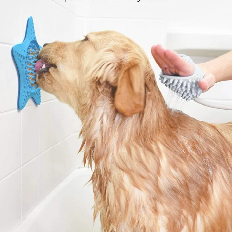 

Silicone Dog Lick Mat For Dogs Pet Slow Food Plate Dog Bathing Distraction Buddy Slow Food Sucker Lick Pad Pet Supplies